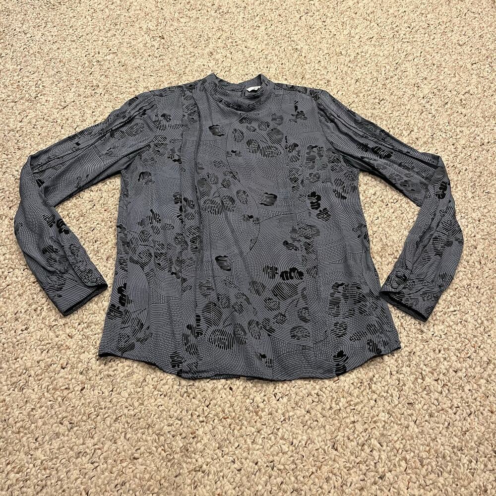 Reiss Sarah Floral Printed Blouse 2 Long Sleeve High Neck Feminine Classic